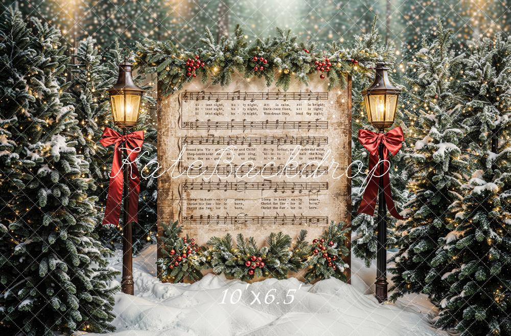 Kate Christmas Tree Music Sheet Backdrop Designed by Emetselch