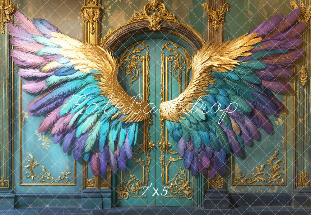 Kate Fantasy Wings Ornate Blue Backdrop Designed by Emetselch