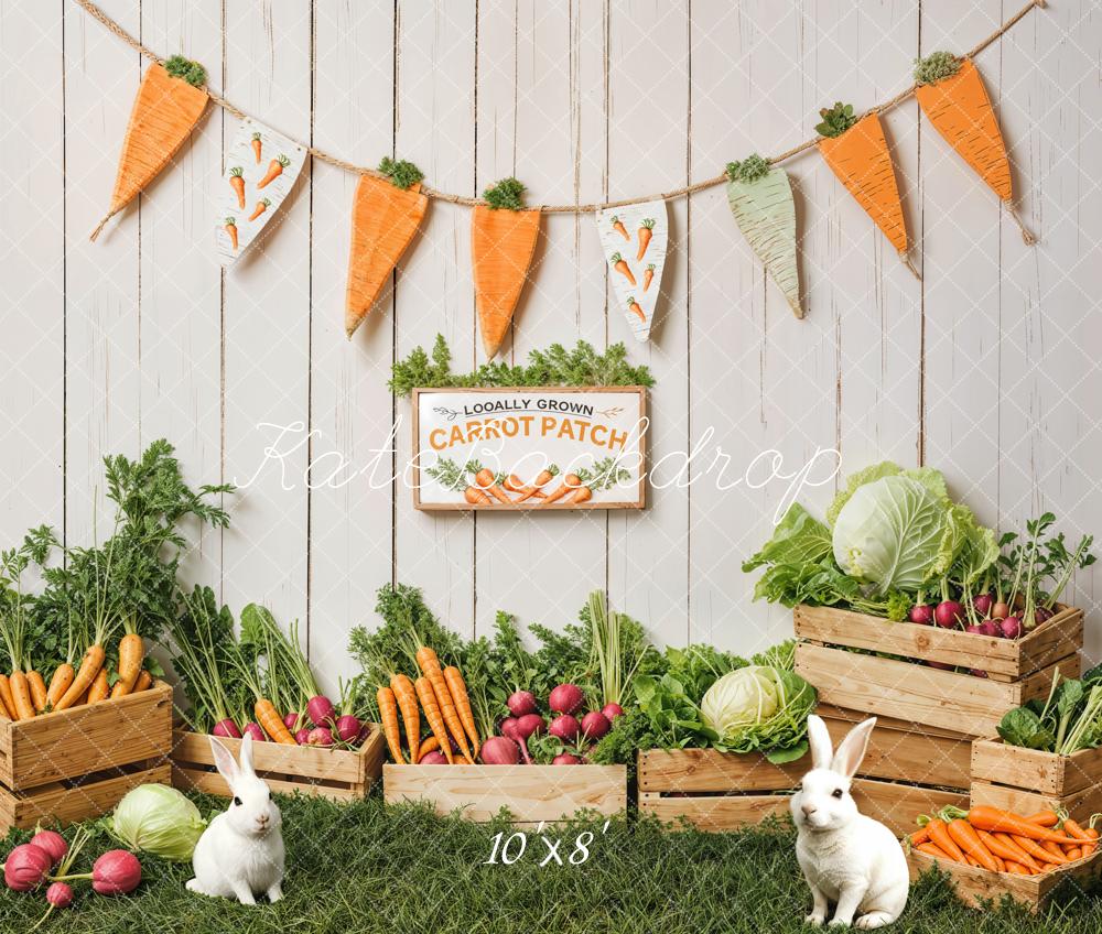 Kate Easter Bunny Carrot Patch Backdrop Designed by Emetselch