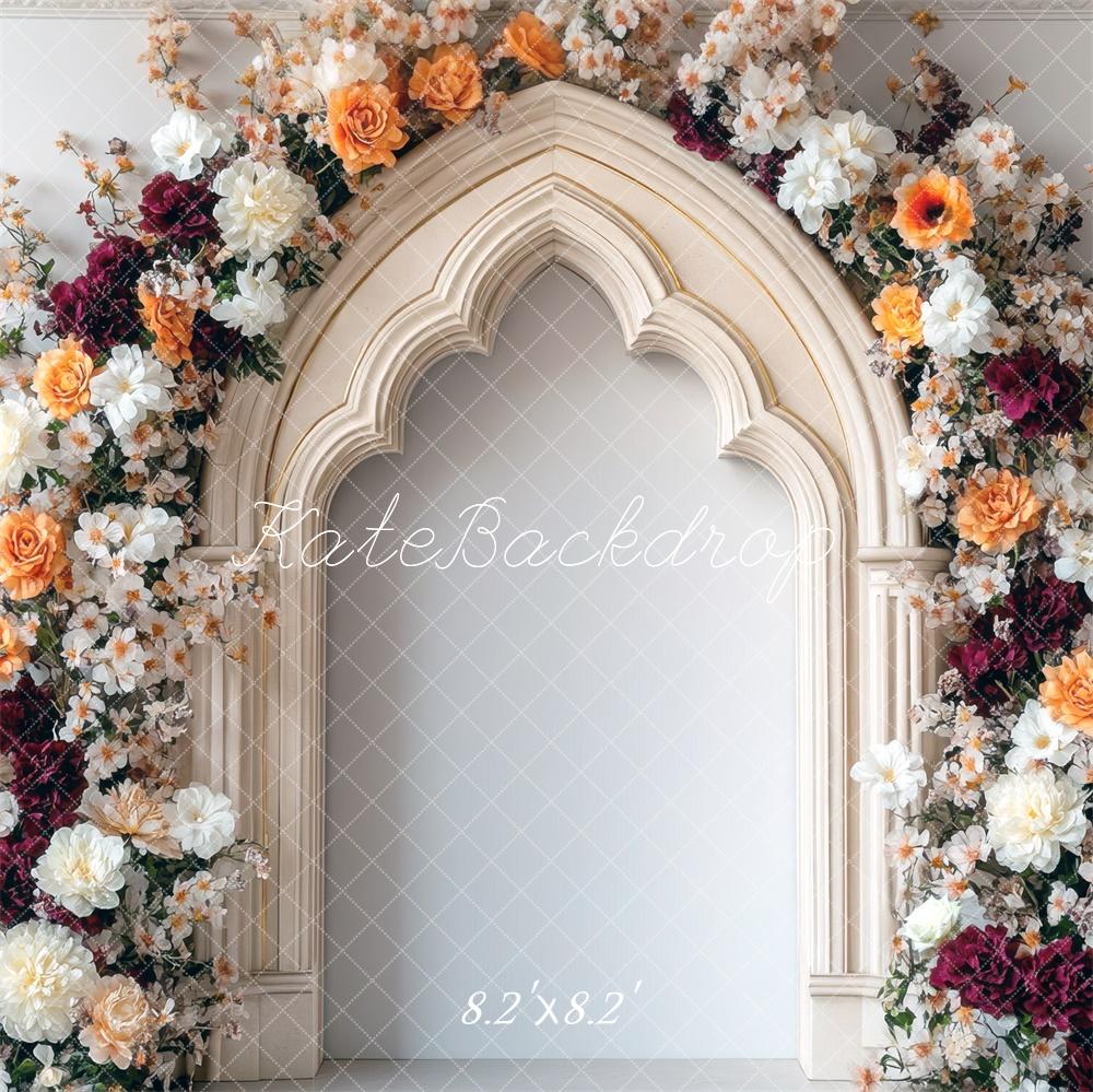 Fall Flower Arch Vintage Foto Achtergrond Designed by Mini MakeBelieve