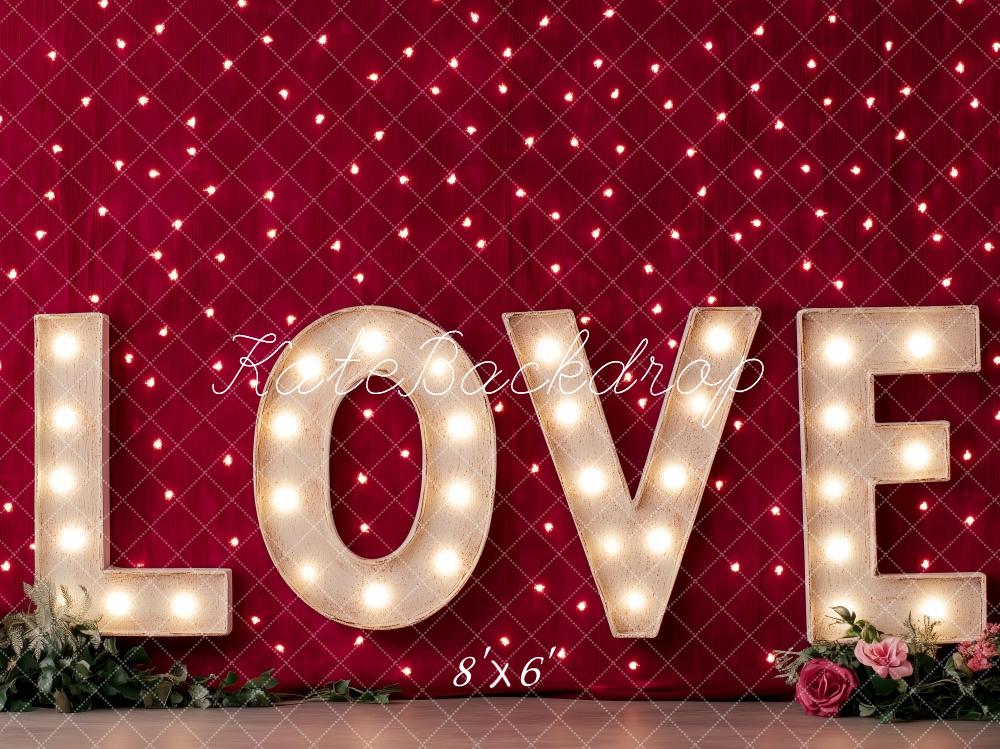 Fondo de pared rojo Love Lights Diseñado por Patty Roberts