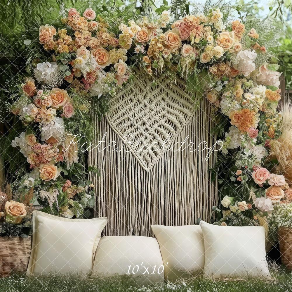 Kate Boho Flower Arch Pillows Garden Backdrop Designed by Mini MakeBelieve