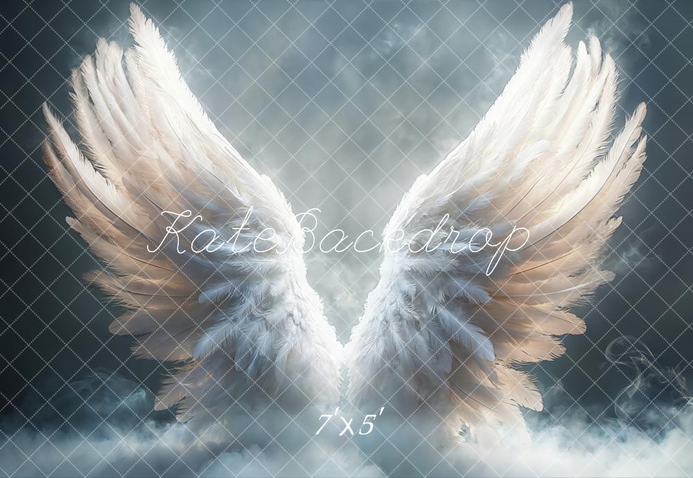 Kate White Angel Wings Cloudy Backdrop Designed by Emetselch