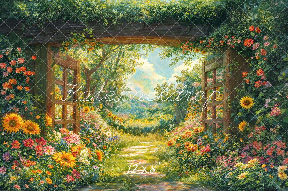 Kate Spring Garden Floral Arch Path Backdrop Designed by Emetselch