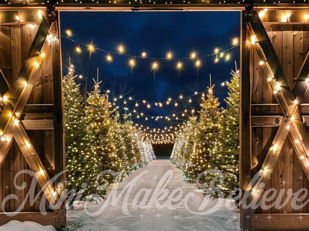 Notte di Natale Sfondo Porta del Fienile Marrone Designato da Mini MakeBelieve