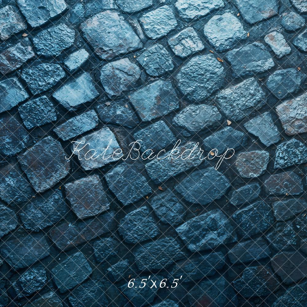 Kate Blue Cobblestone Floor Backdrop Designed by Emetselch