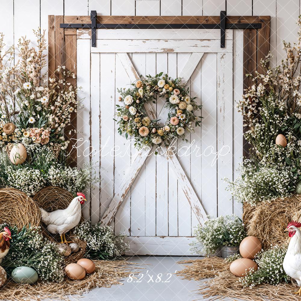 Kate Easter Farmhouse Spring Floral Backdrop Designed by Emetselch