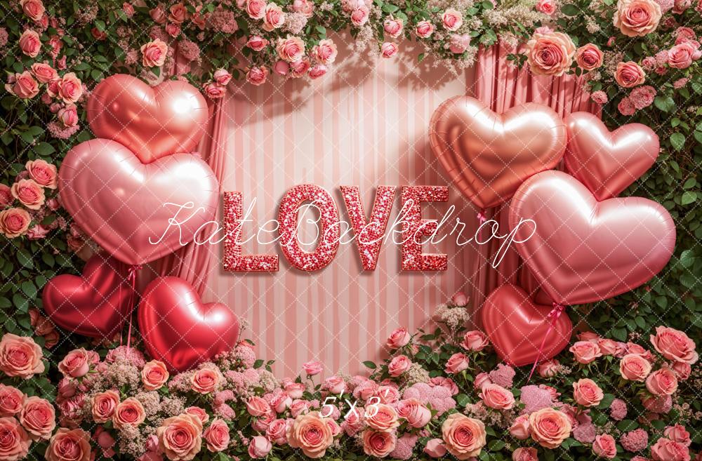 Kate Valentine's Day Floral Heart Balloon Backdrop Designed by Emetselch