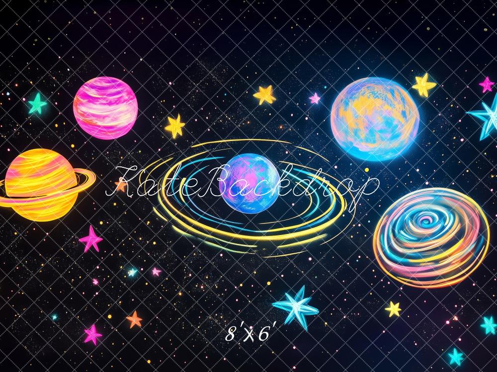 Kate Colorful Outer Space Planets Backdrop Designed by Patty Roberts