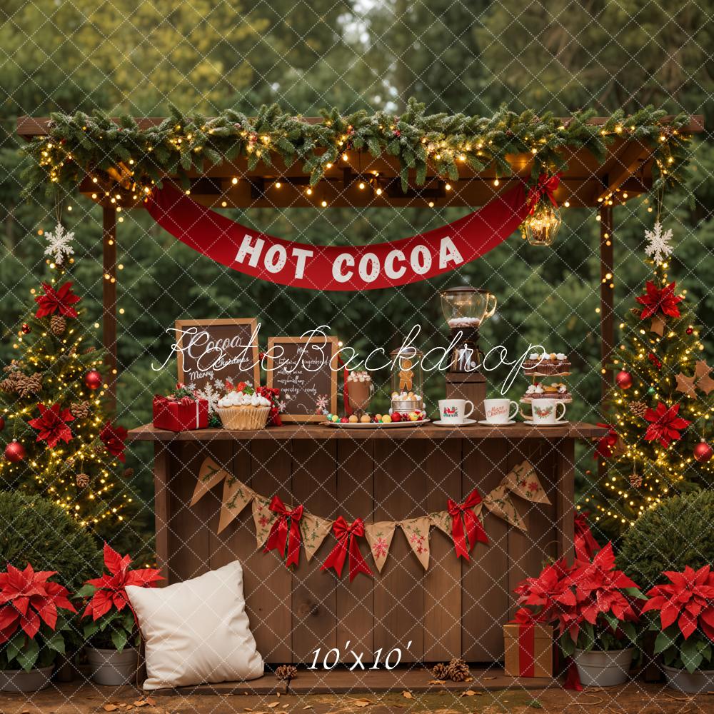 Kersttuin Hot Cocoa Booth Foto Achtergrond Designed by Emetselch