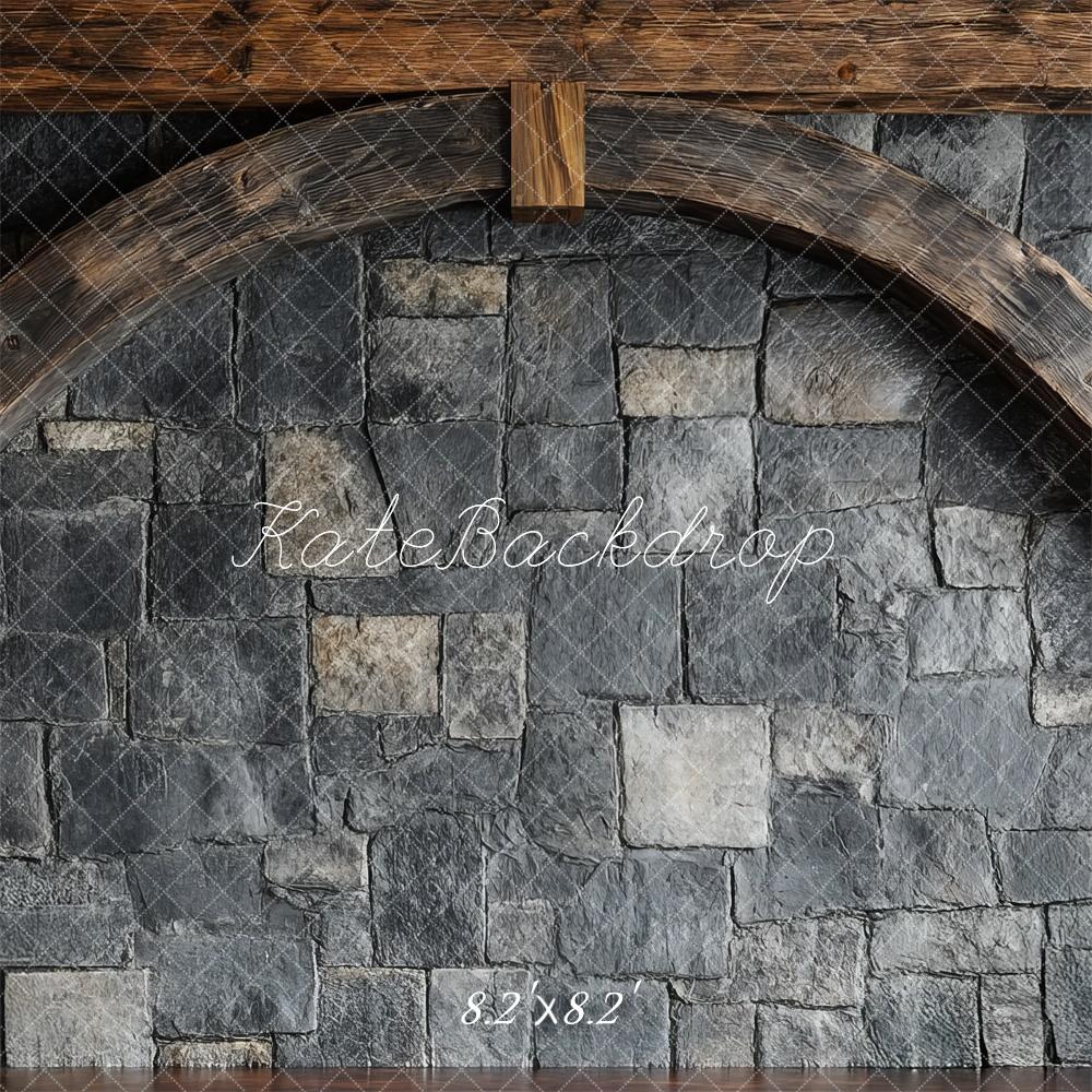 Rustic Arch Stone Wall Foto Achtergrond Designed by Mini MakeBelieve