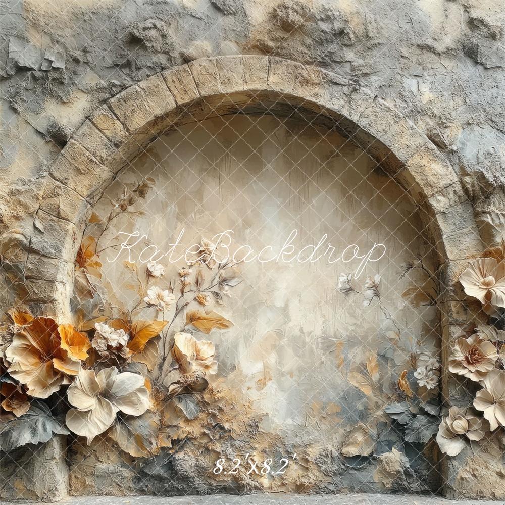 Kate Vintage Painted Wall Floral Arch Backdrop Designed by Mini MakeBelieve