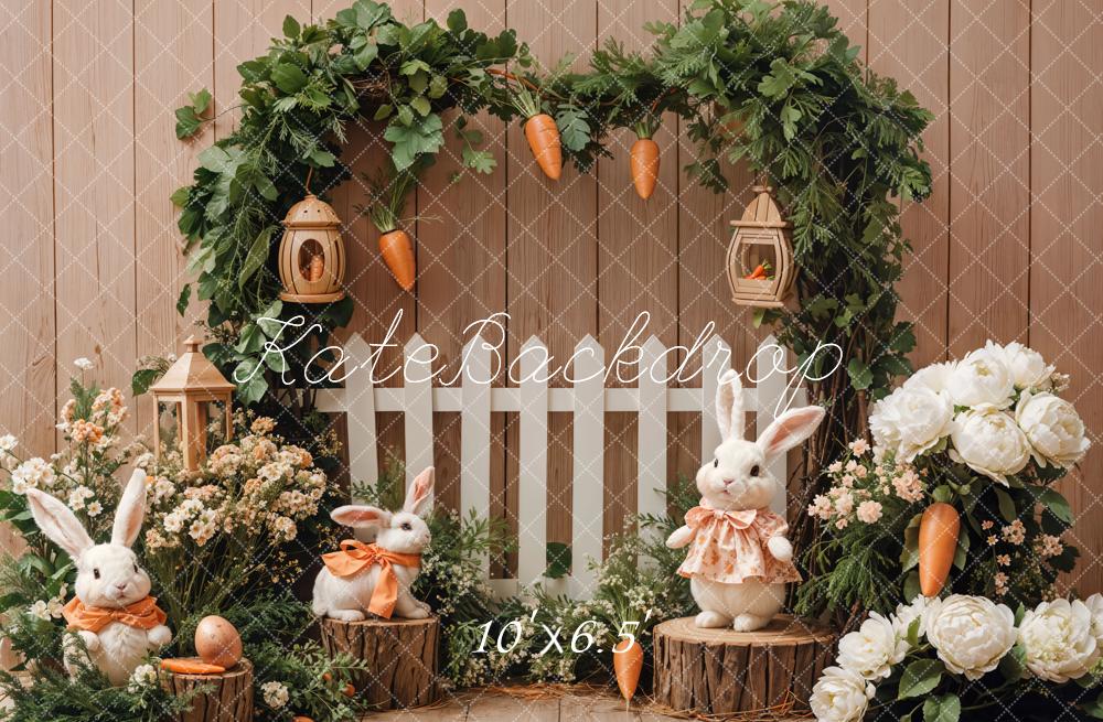 Kate Easter Bunny Greenery Arch Backdrop Designed by Emetselch