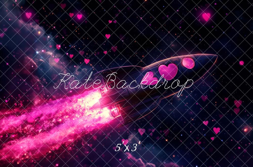 Kate Valentine Rocket Heart Space Galaxy Backdrop Designed by Patty Roberts