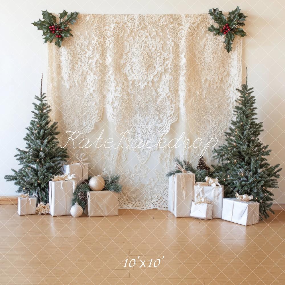 Kate Christmas Tree Boho Lace Backdrop Designed by Lidia Redekopp