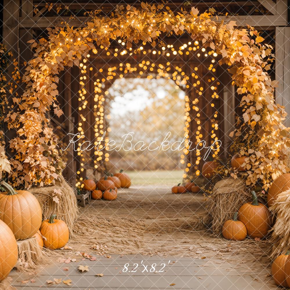 Fall Maple Arch Pumpkins Barn Foto Achtergrond Designed by Emetselch