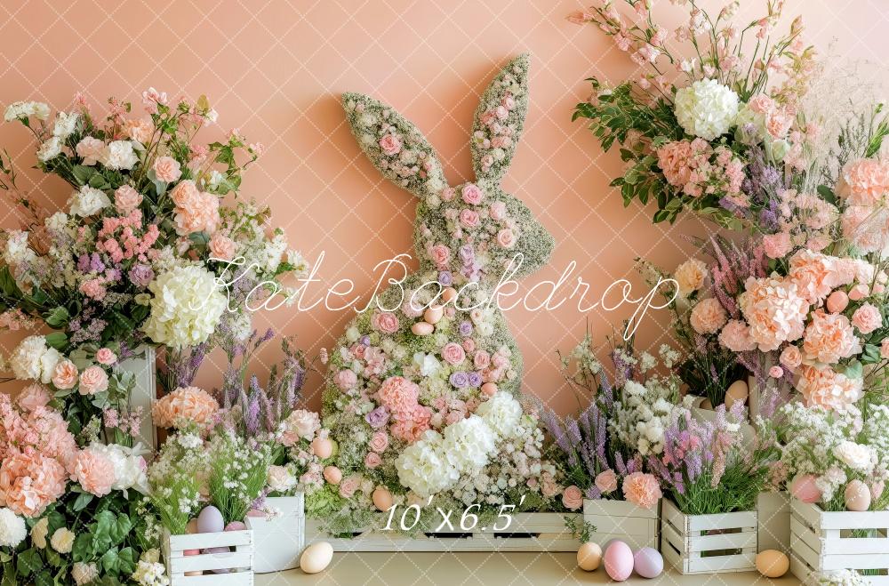 Kate Easter Bunny Flower Fence Backdrop Designed by Patty Roberts