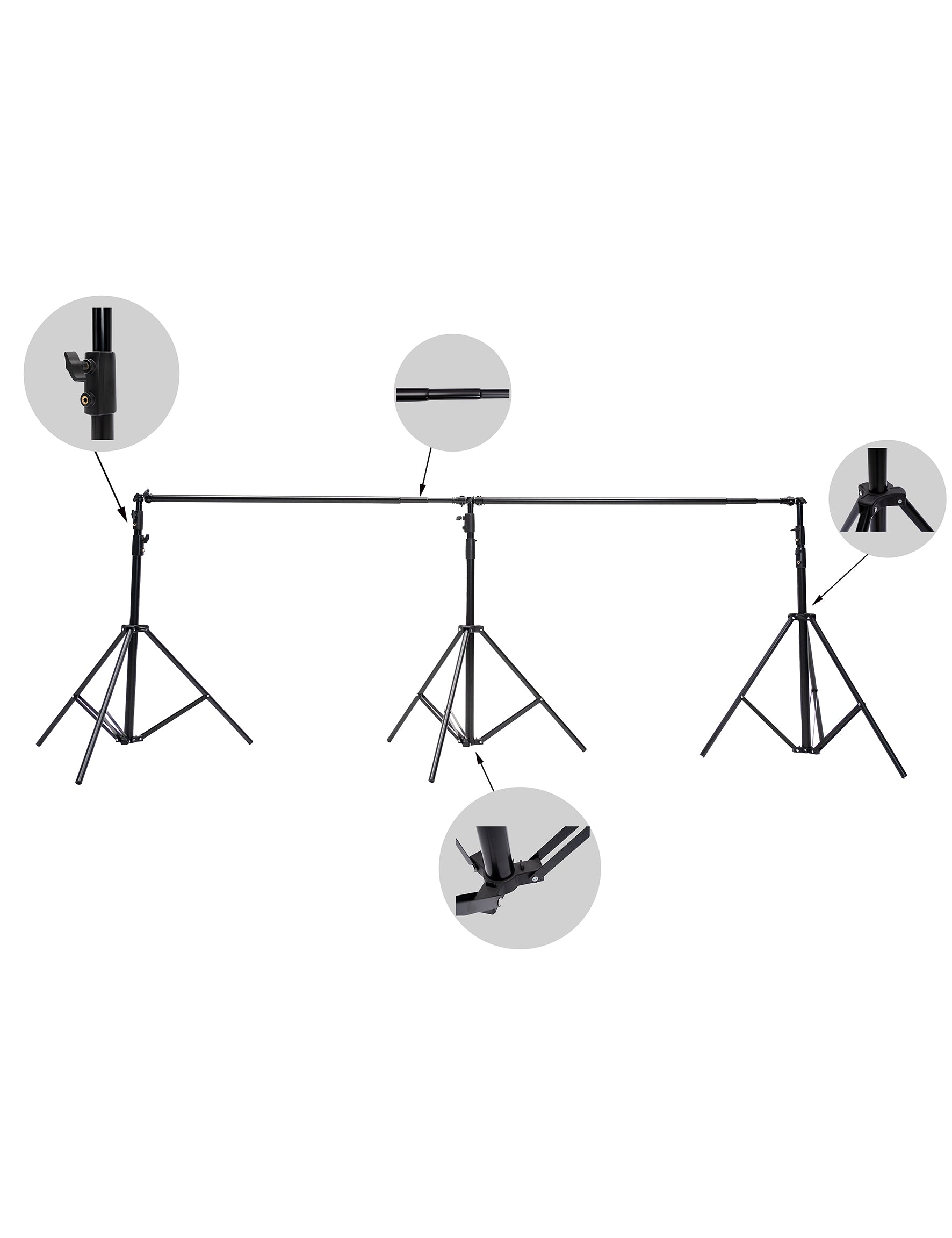 RTS 20x10ft (6x3m) Cornice Stand Kit per Sfondo Fotografico per Set Stanza (include 8 clip + una custodia)(SOLO USA)