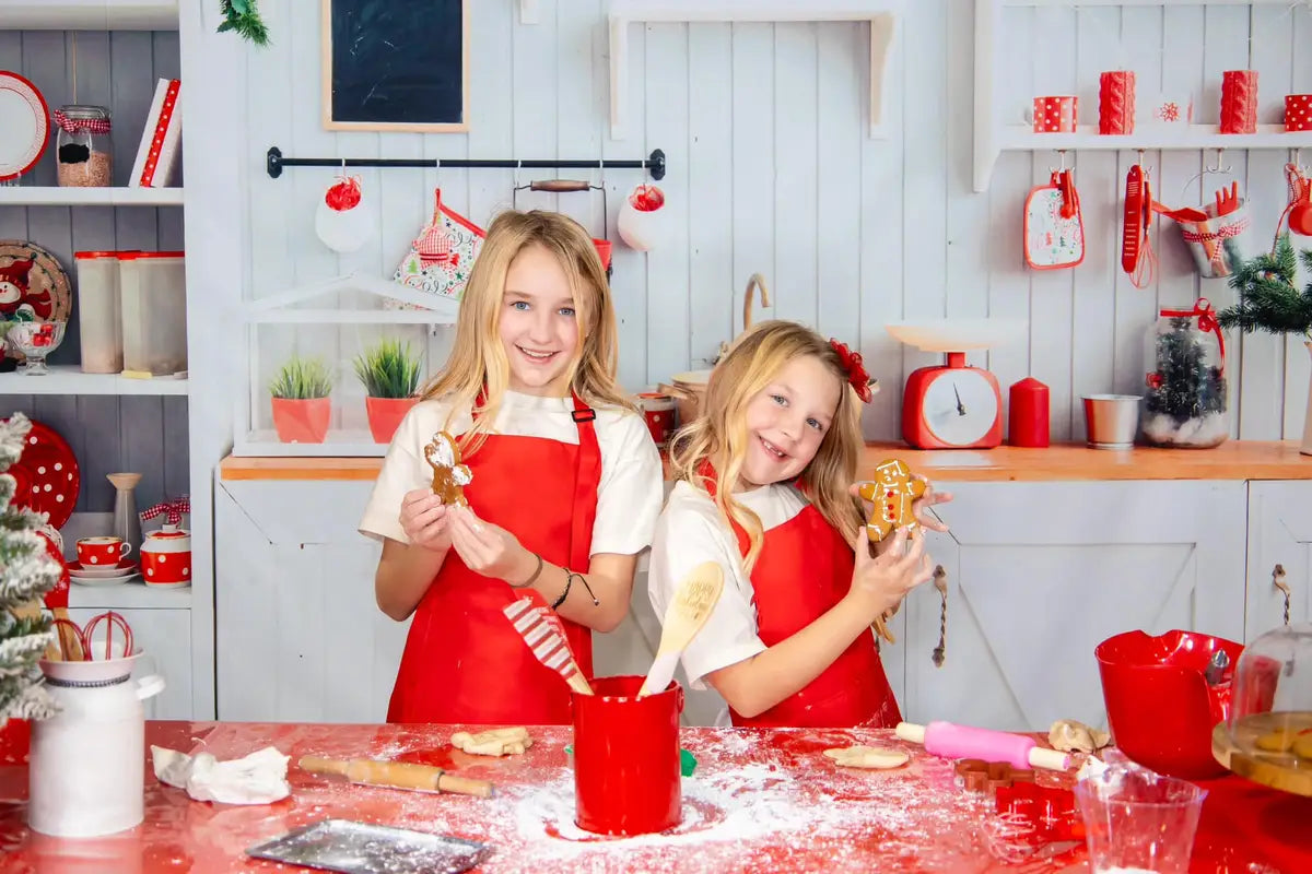 Kate Christmas Kitchen Backdrop White Wall for Photography