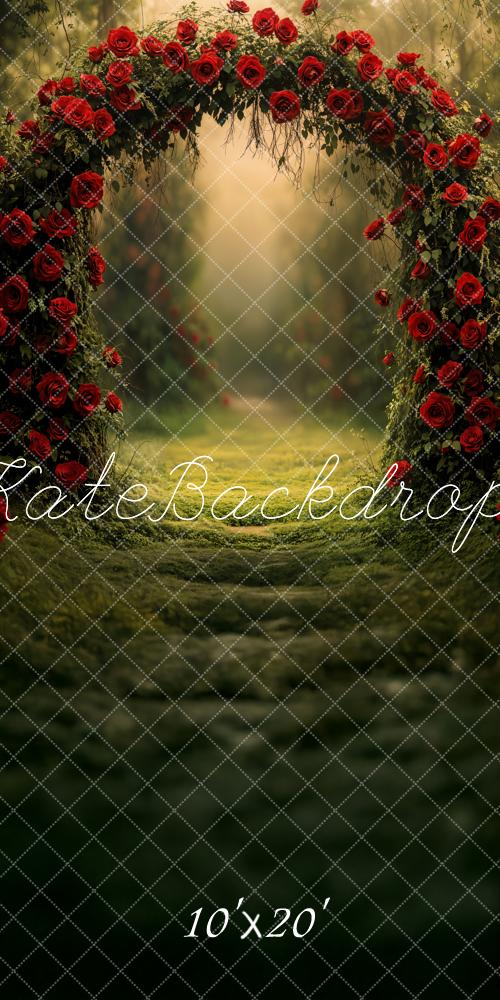 Kate Valentine Flower Arch Red Rose Backdrop Designed by Emetselch