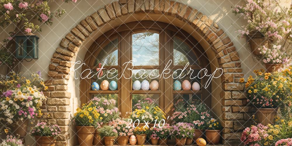 Kate Easter Floral Arched Window Outdoor Backdrop Designed by Emetselch