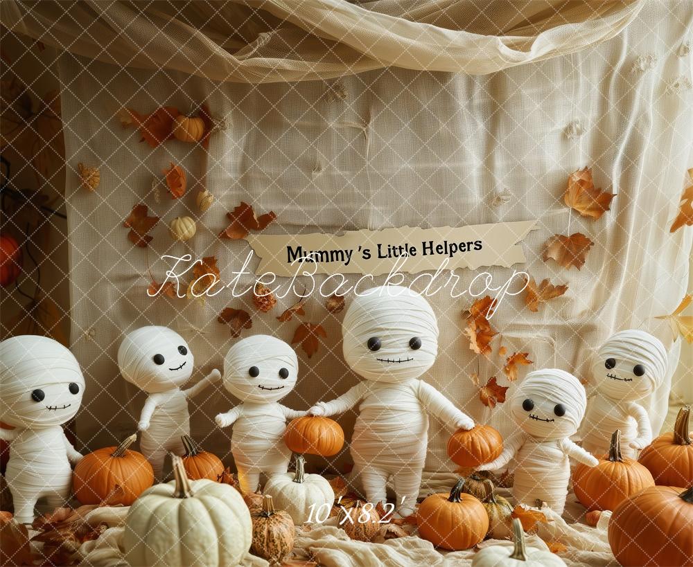 Kate Fall Halloween Mummy Pumpkin Backdrop Designed by Patty Roberts