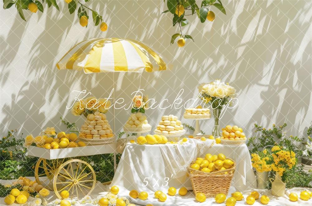 Kate Lemon Picnic Dessert Cart Backdrop Designed by Mini MakeBelieve