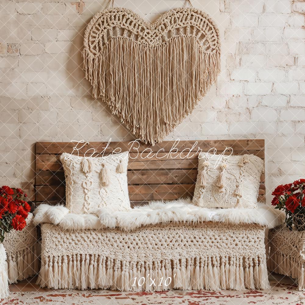 Kate Valentine Boho Heart Vintage Wall Backdrop Designed by Emetselch