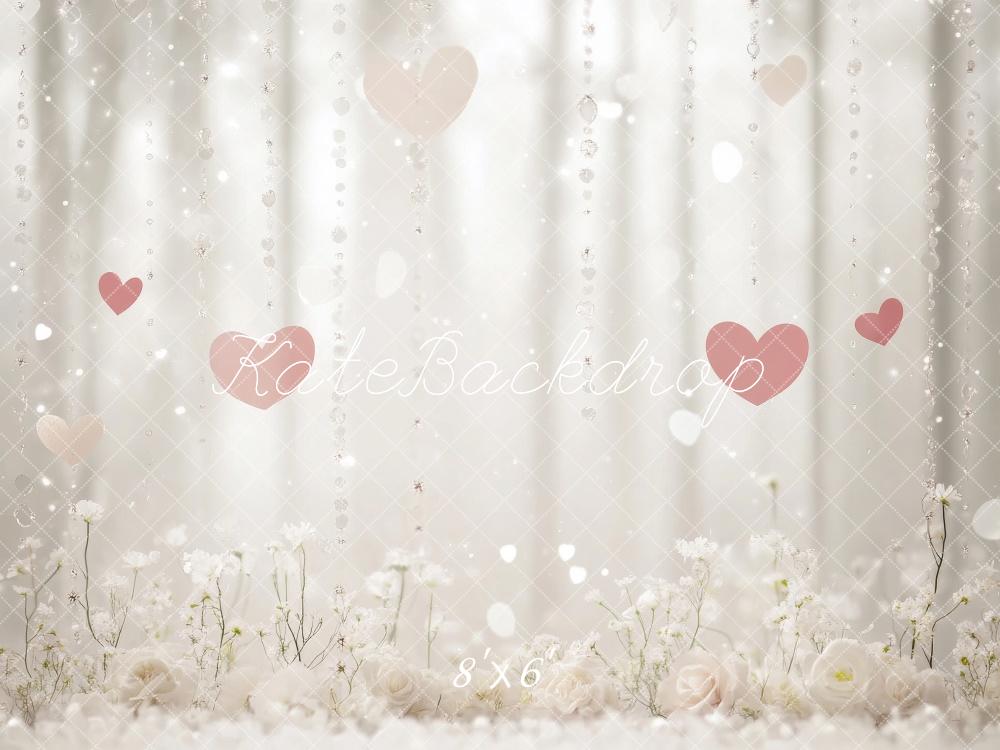 Kate Valentine Bokeh Hanging Crystals Hearts Backdrop Designed by Lidia Redekopp