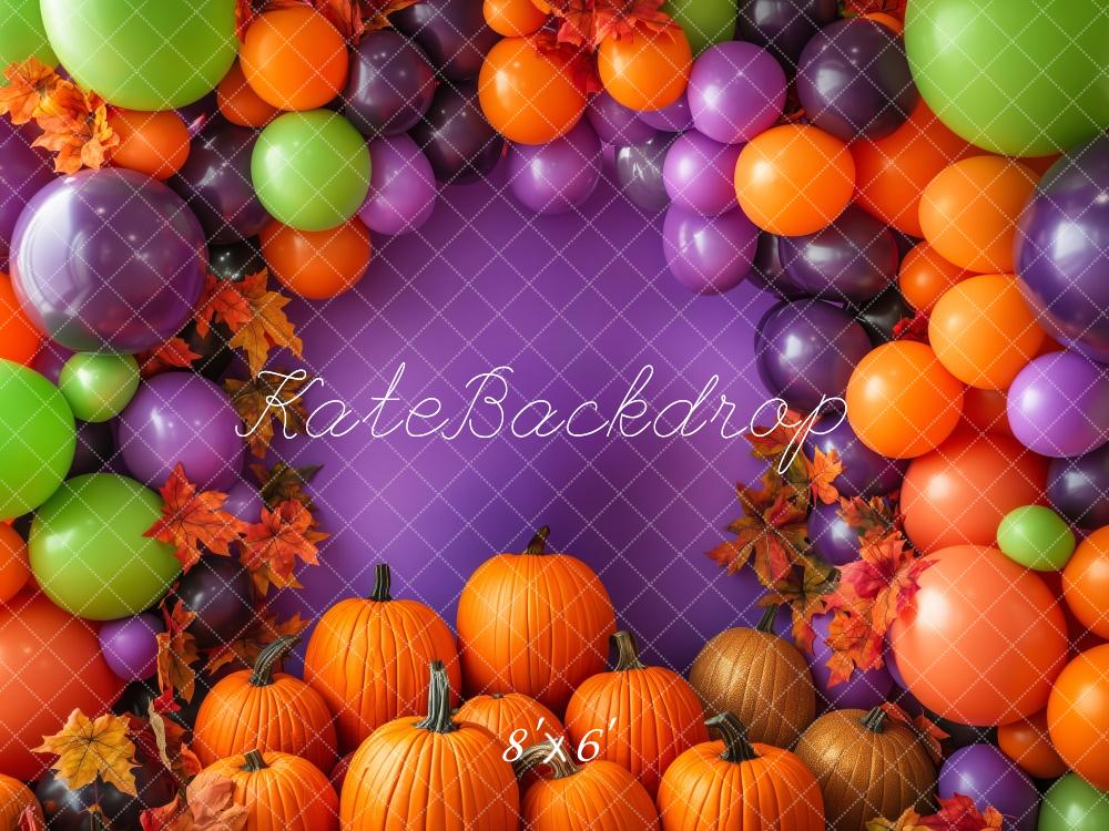 Kate Halloween Cake Smash Balloon Pumpkins Backdrop Designed by Patty Roberts