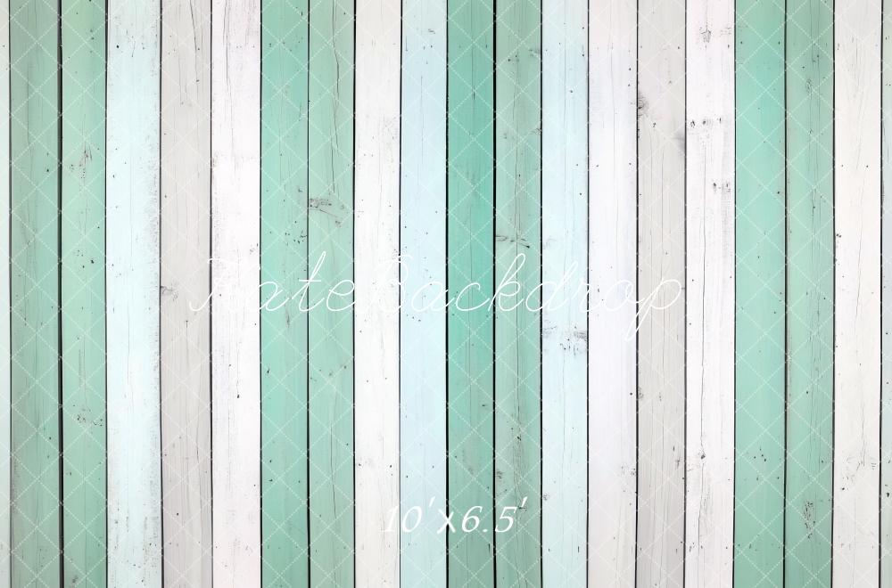 Kate Mint White Wooden Plank Floor Backdrop Designed by Mini MakeBelieve