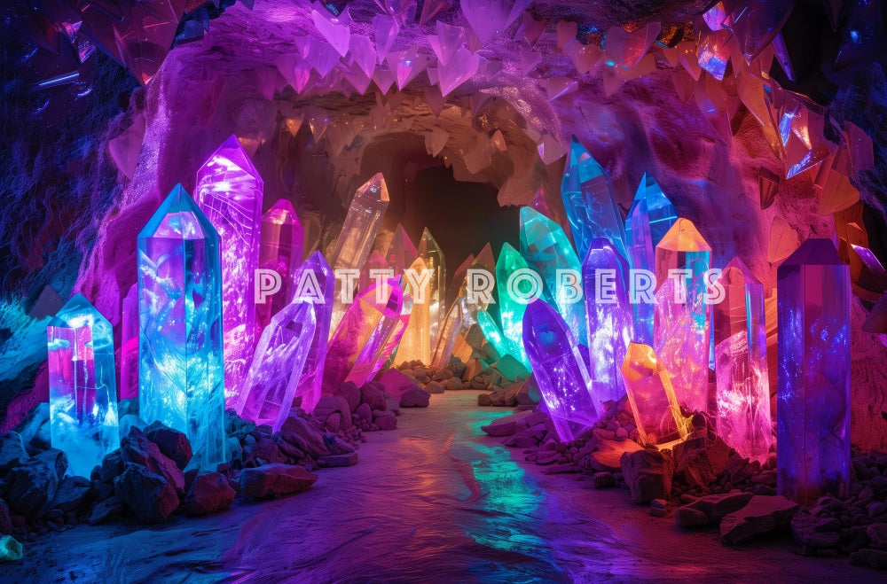 Mystical Purple Crystals Cove Foto Achtergrond Designed by Patty Robert