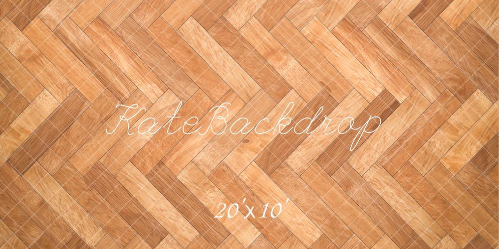 Kate Herringbone Pattern Wooden Floor Backdrop Designed by Kate Image