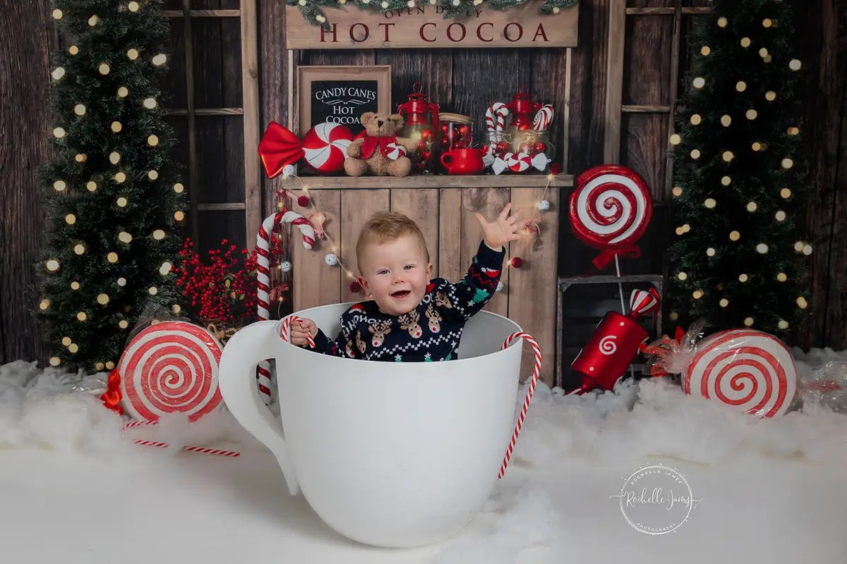 Sfondo Albero di Natale Invernale Cioccolata Calda Disegnato da Emetselch