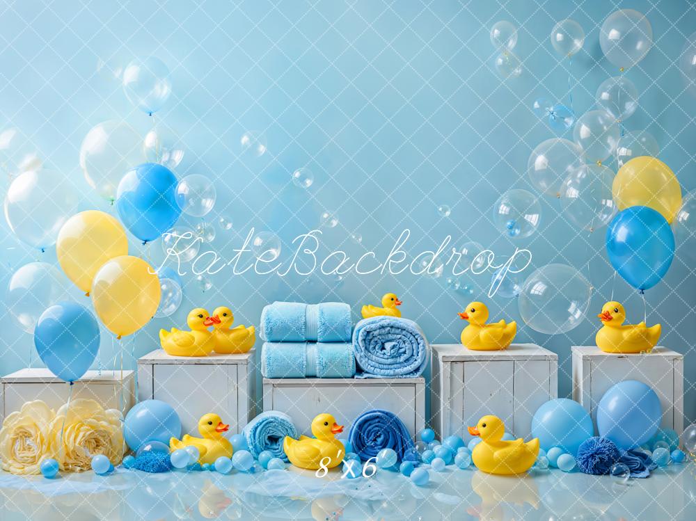 Kate Cake Smash Duck Balloon Shower Backdrop Designed by Emetselch