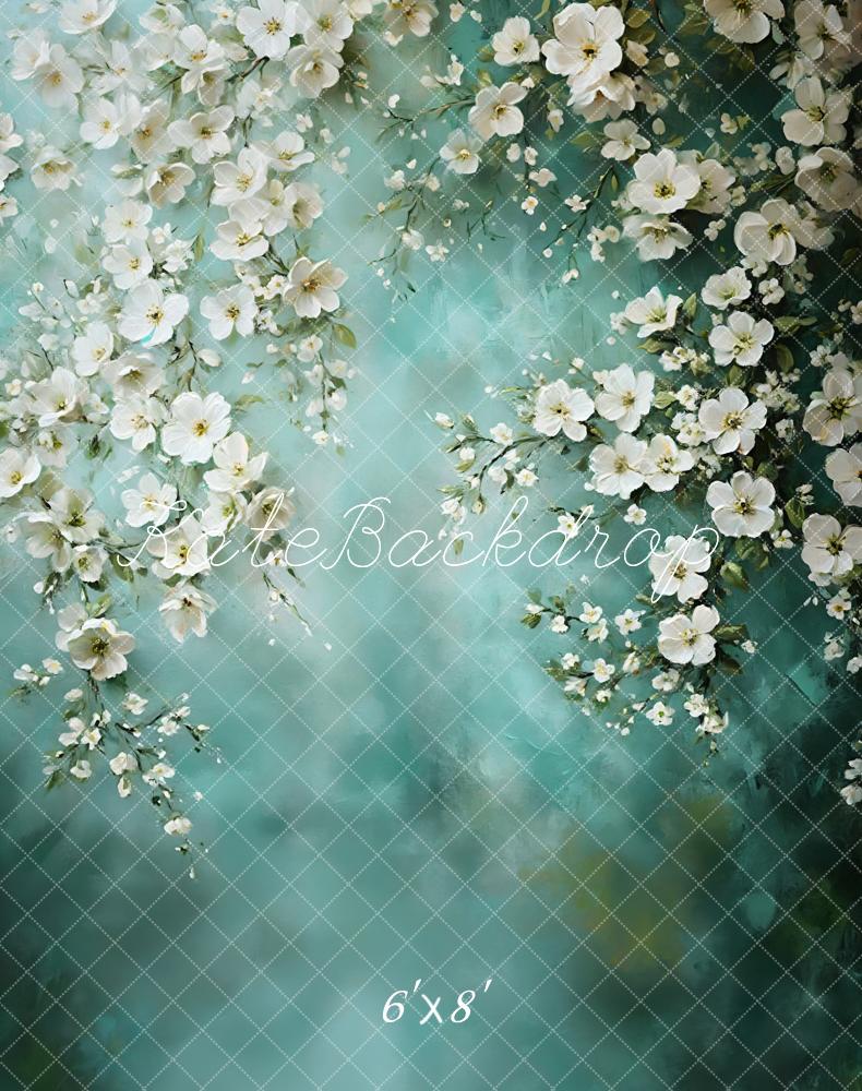 Kate Fine Art  Floral Green Blossom Backdrop Designed by Emetselch