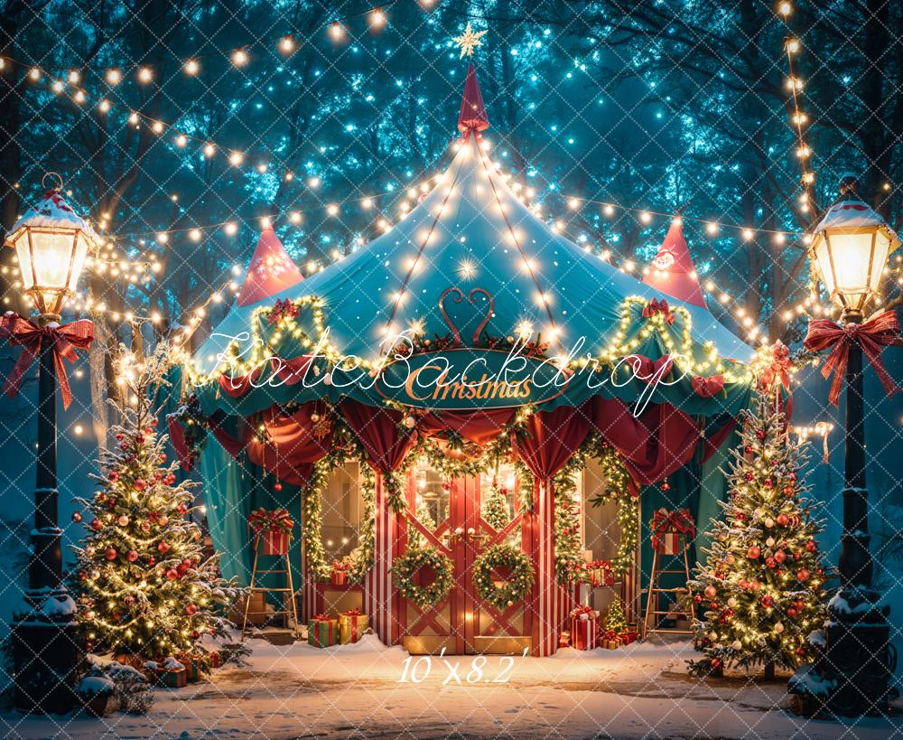 Fondo de Tente Azul Nocturno del Bosque Soñado de Christmas Diseñado por Emetselch