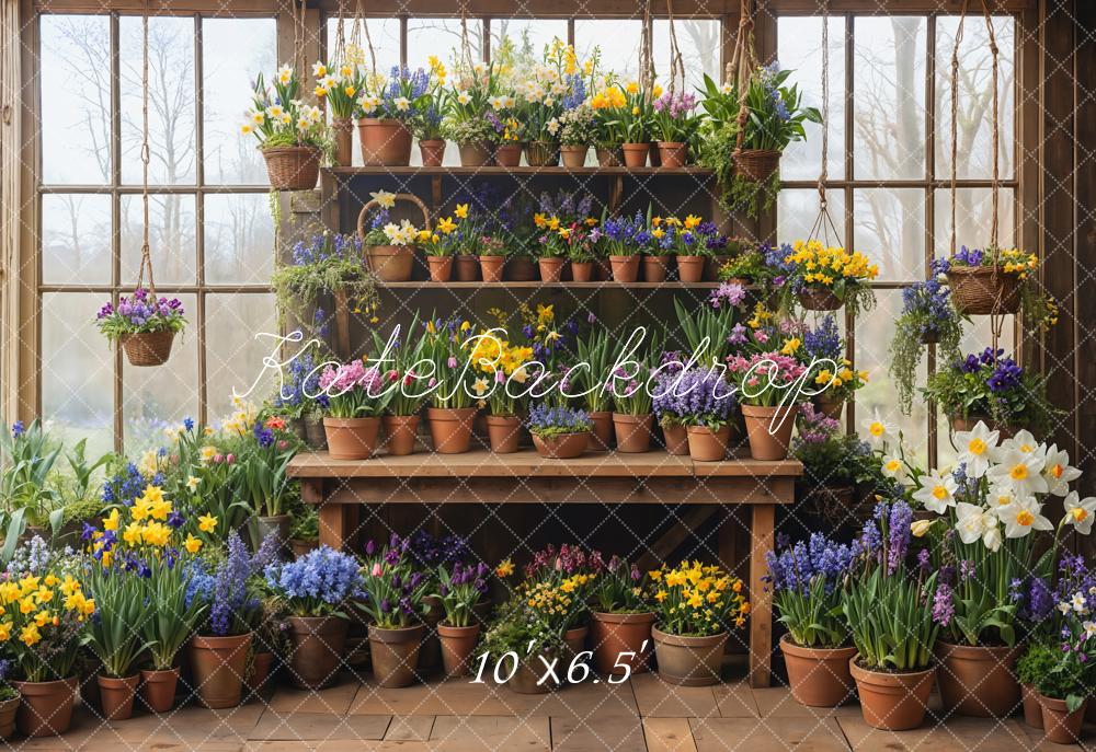 Kate Spring Flower Window Garden Backdrop Designed by Emetselch