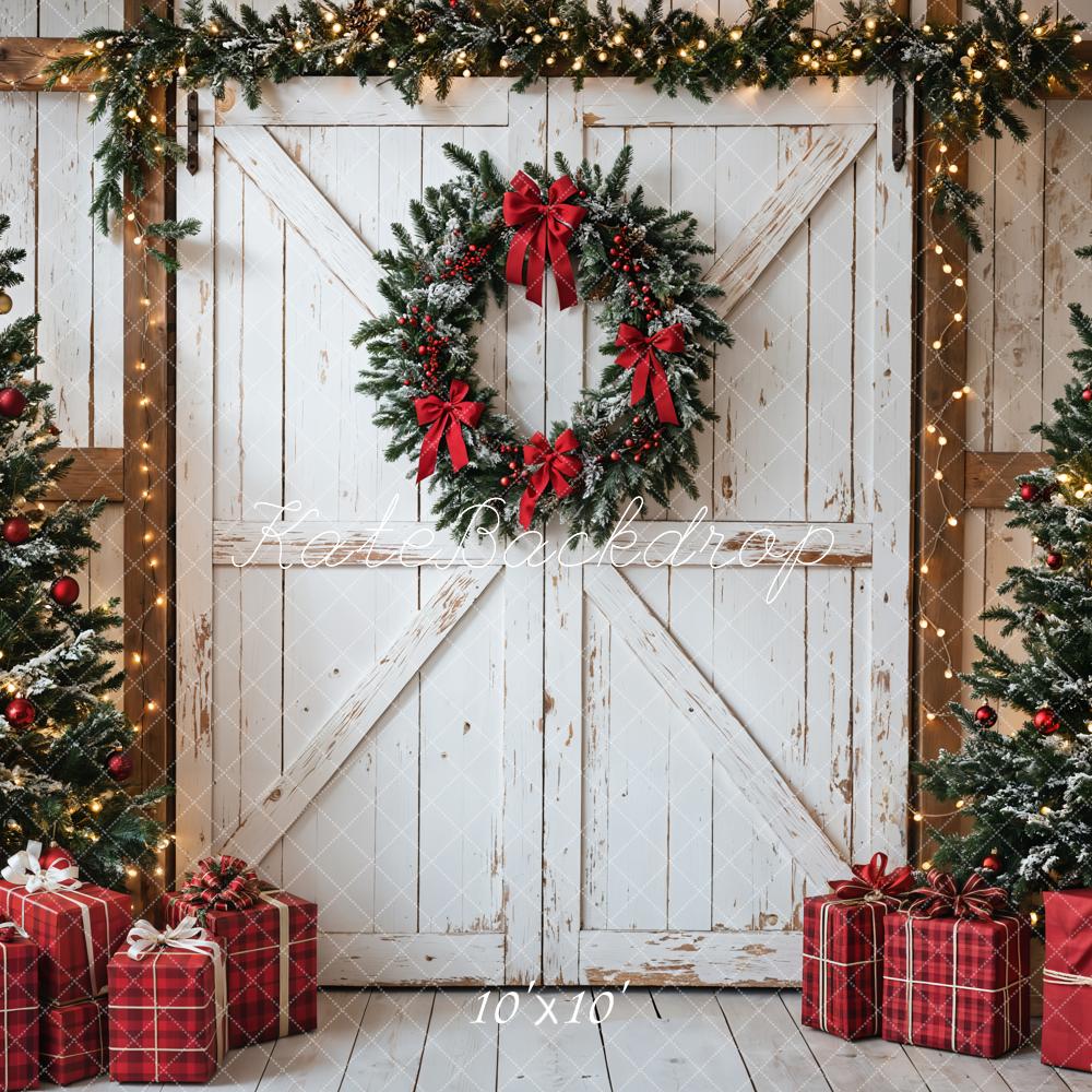 Kate Christmas Trees White Door Gifts Backdrop Designed by Emetselch