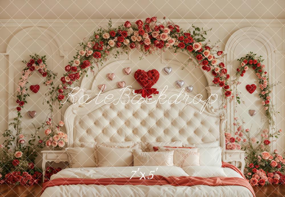 Kate Valentine Headboard Floral Arch Backdrop Designed by Emetselch