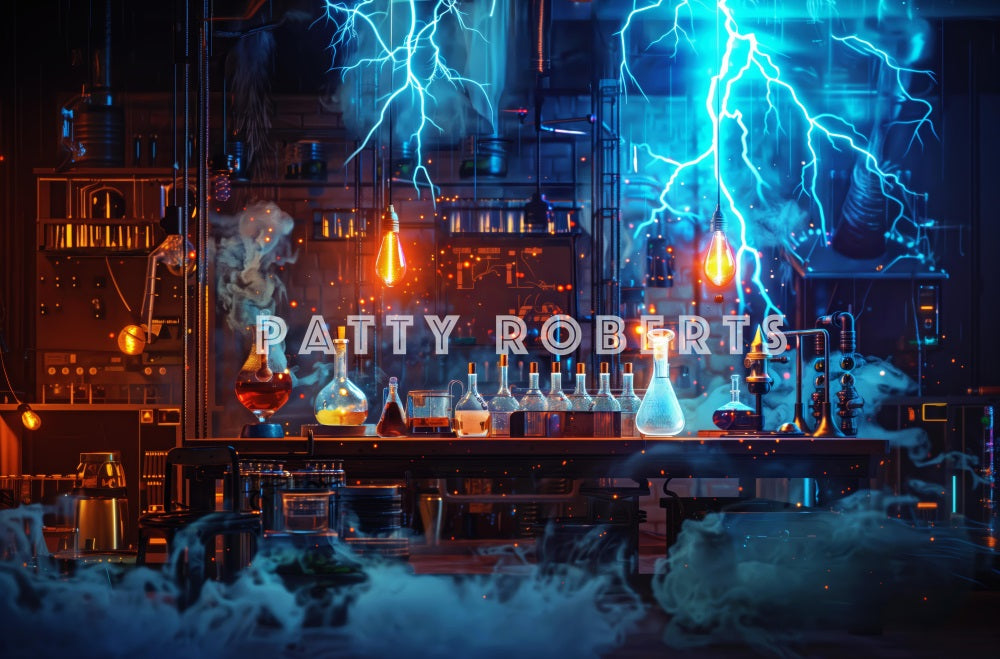 Kate Mad Scientist Lab Lightning Backdrop Designed by Patty Robert