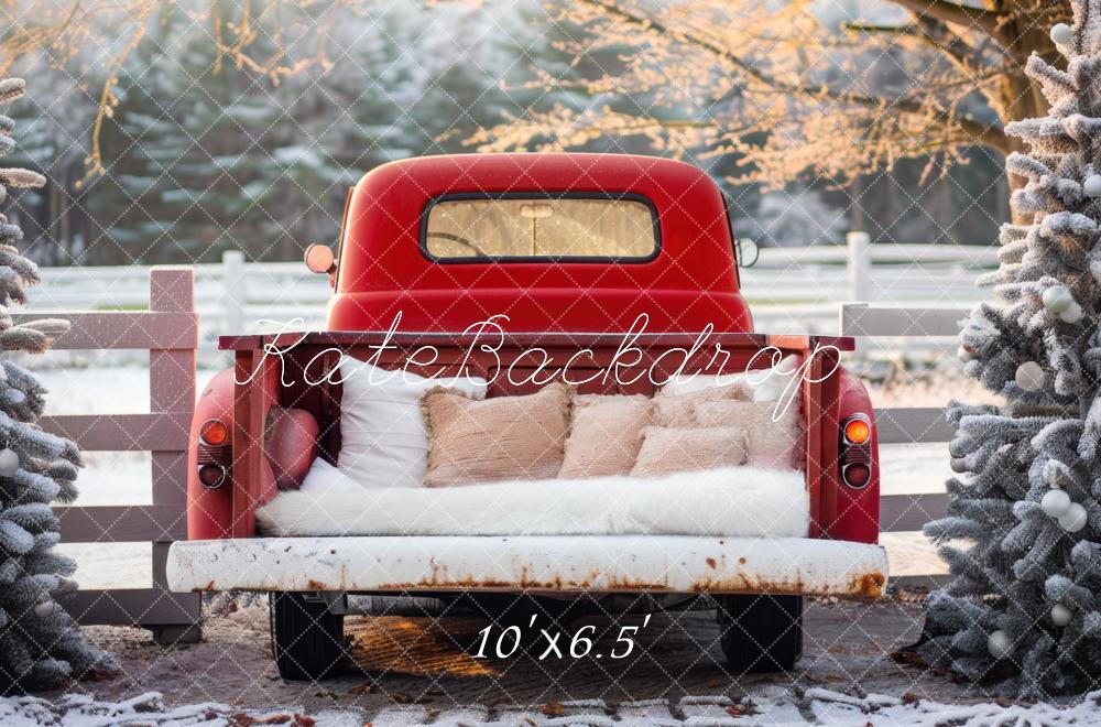 Kate Winter Red Back Truck Backdrop Designed by Mini MakeBelieve