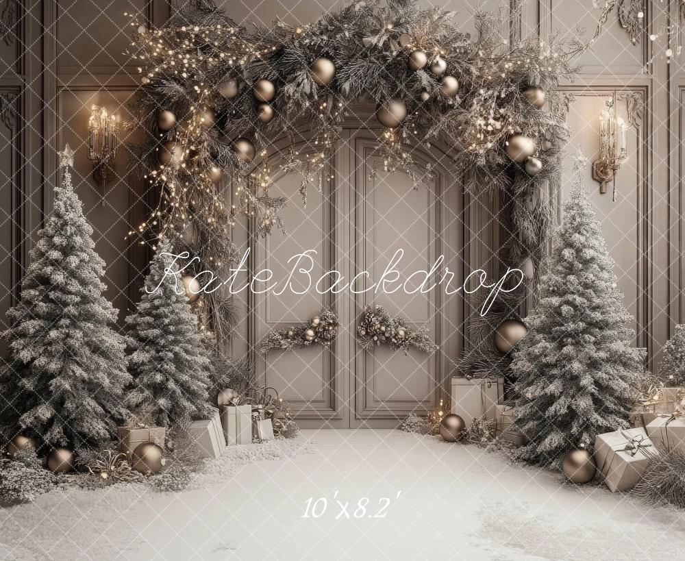 Kate Christmas Winter Retro Arched Door Backdrop Designed by Lidia Redekopp