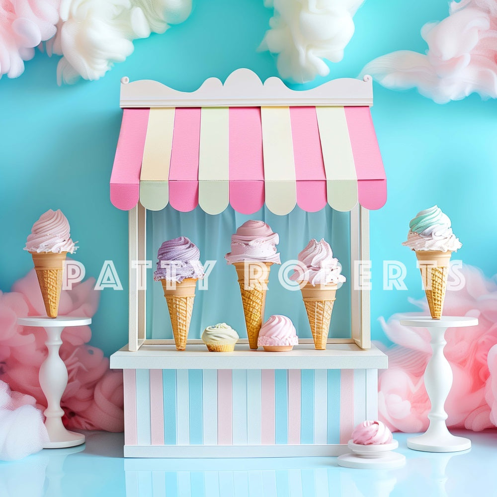 Kate Dreamy Sweet Colorful Ice Cream World Backdrop Designed by Patty Robert