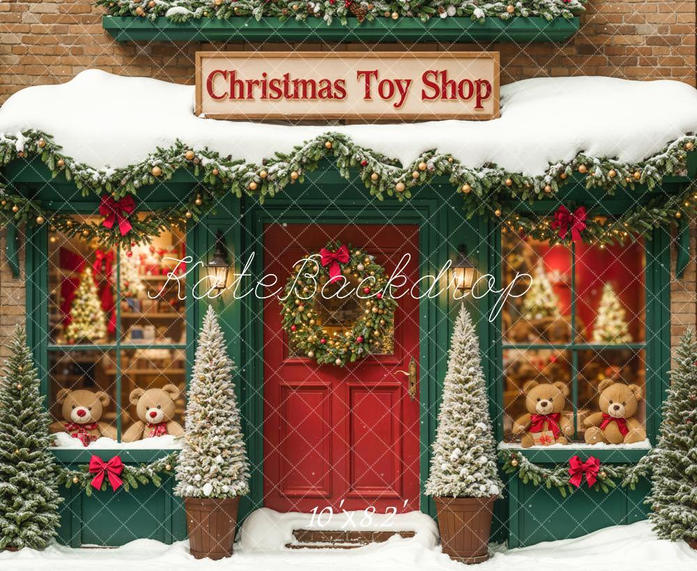 Kate Christmas Toy Shop Teddy Bears Backdrop Designed by Emetselch