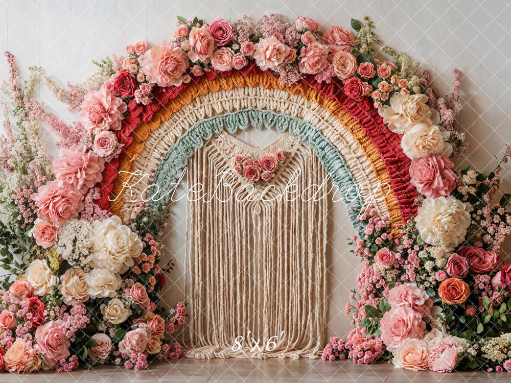 Spring Boho Flower Rainbow Arch Foto Achtergrond Designed by Emetselch