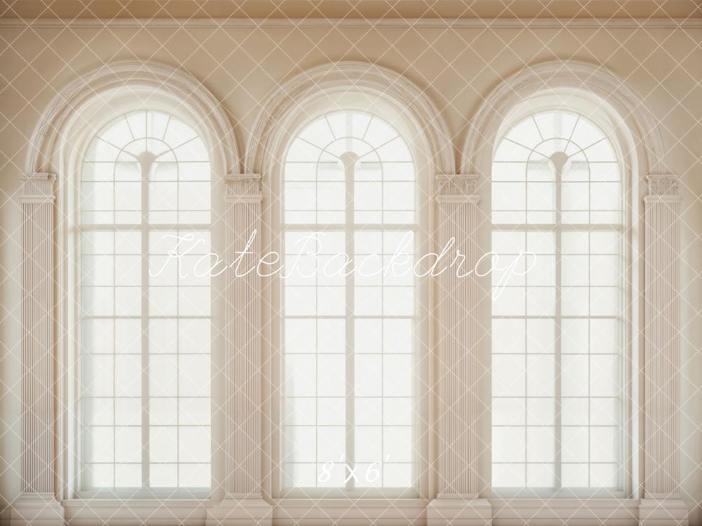 Kate Retro White Arched Windows Backdrop Designed by Emetselch