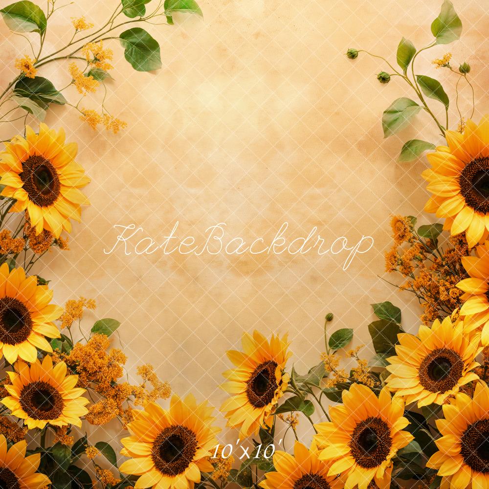 Kate Fall Sunflower Floral Fine Art Backdrop Designed by Emetselch