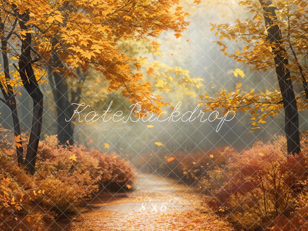 Kate Fall Maple Forest Path Backdrop Designed by Chain Photography