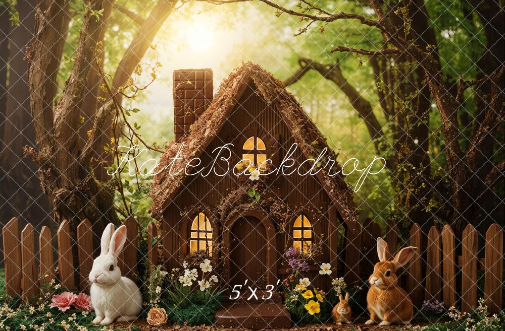 Kate Easter Forest Bunny Cottage Backdrop Designed by Emetselch